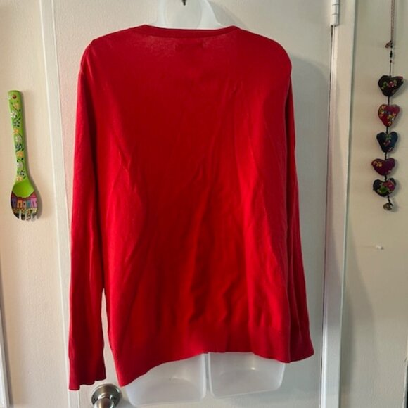 Beautiful Red Button Down Sweater - Picture 4 of 6